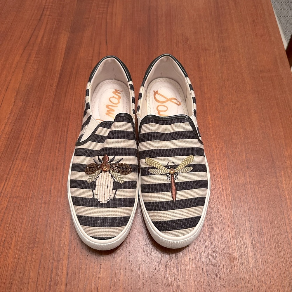 Sam Edelman striped bug embellished sneaker